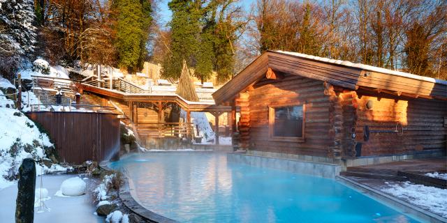 Ausblick über den Saunasee im Winter mit Schnee